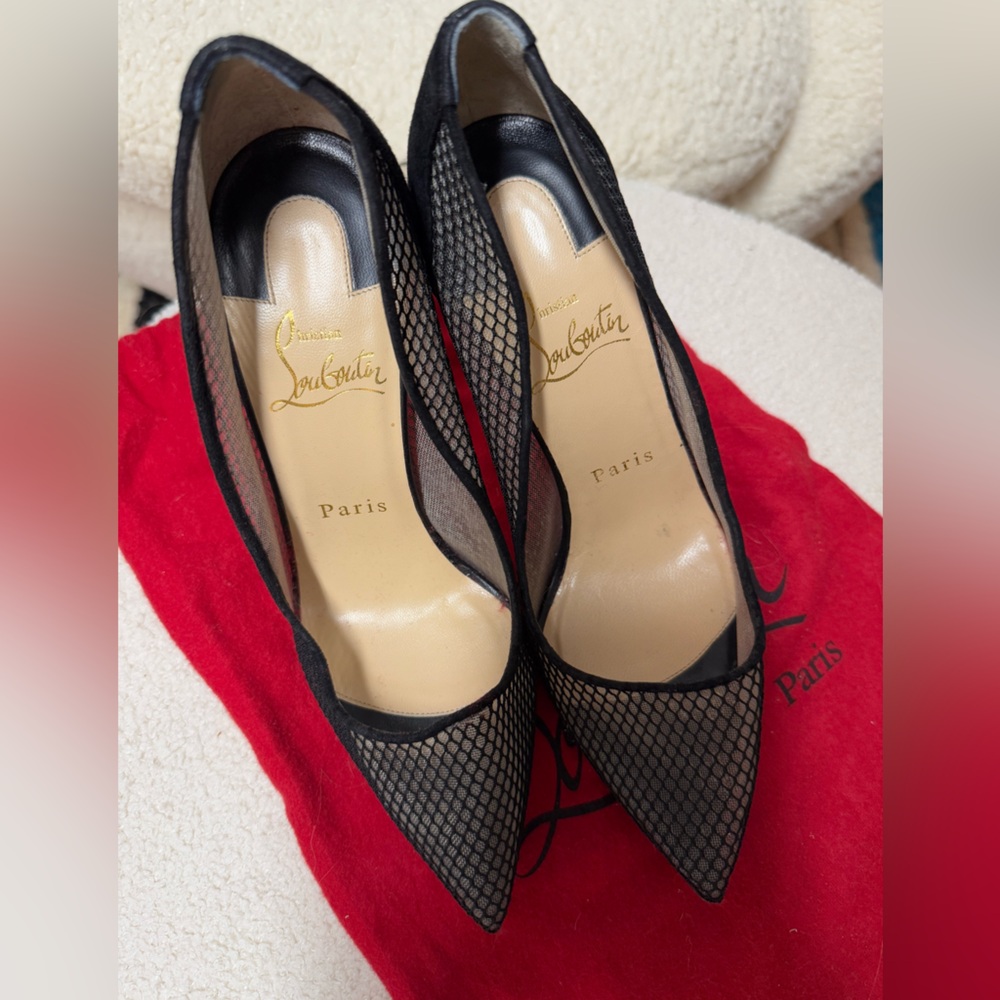 Christian Louboutin Black Mesh Pumps sz 36.5
